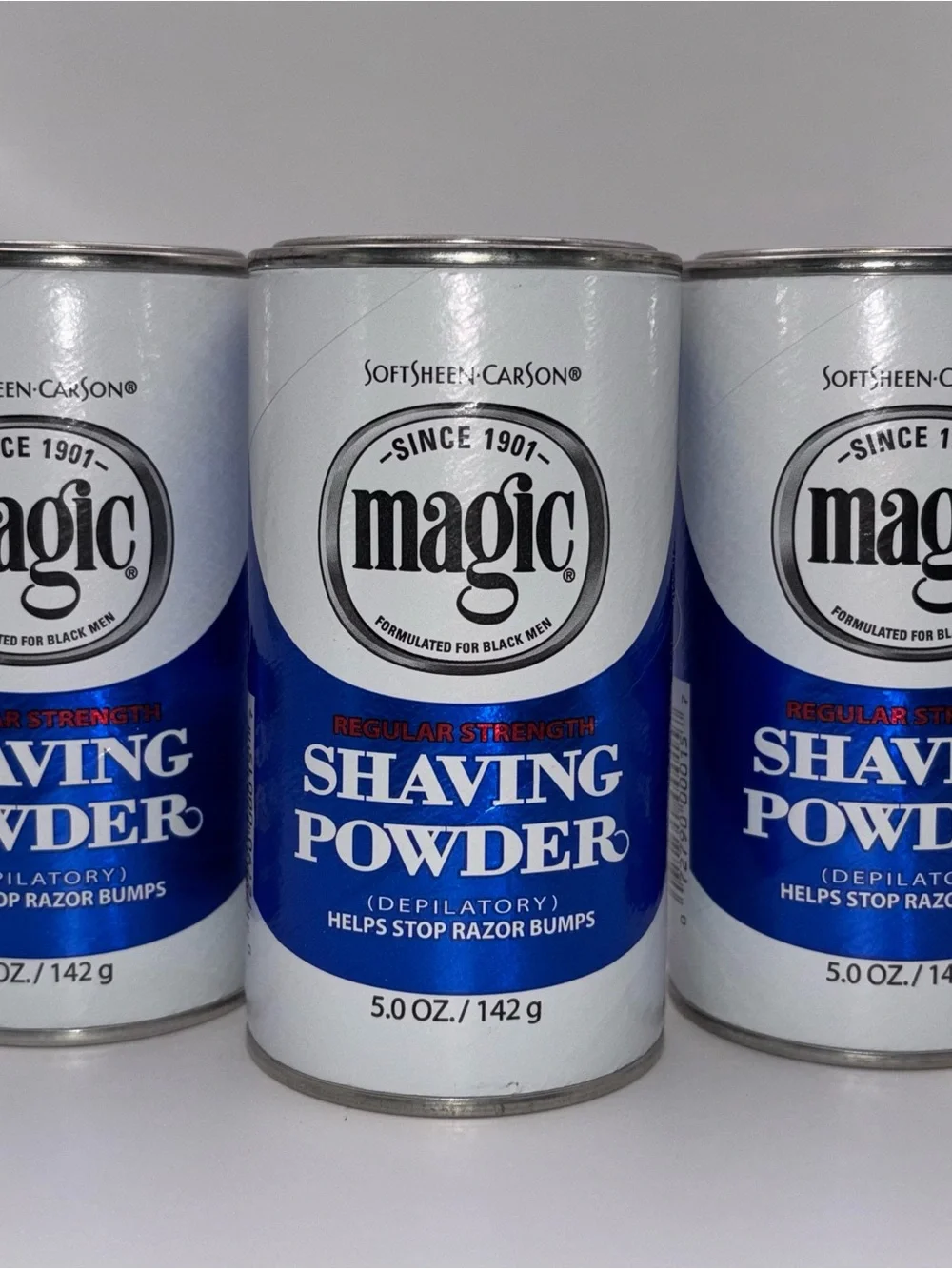 Lot of 3 Magic Shaving Powder Regular Strength 5 oz New